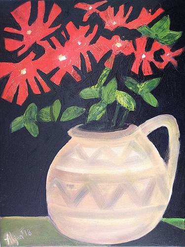 The Red Flowers in the Vase. thumb