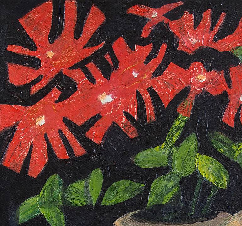 Original Expressionism Floral Painting by Margarita Afanasjeva