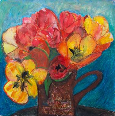 Print of Expressionism Floral Paintings by Margarita Afanasjeva