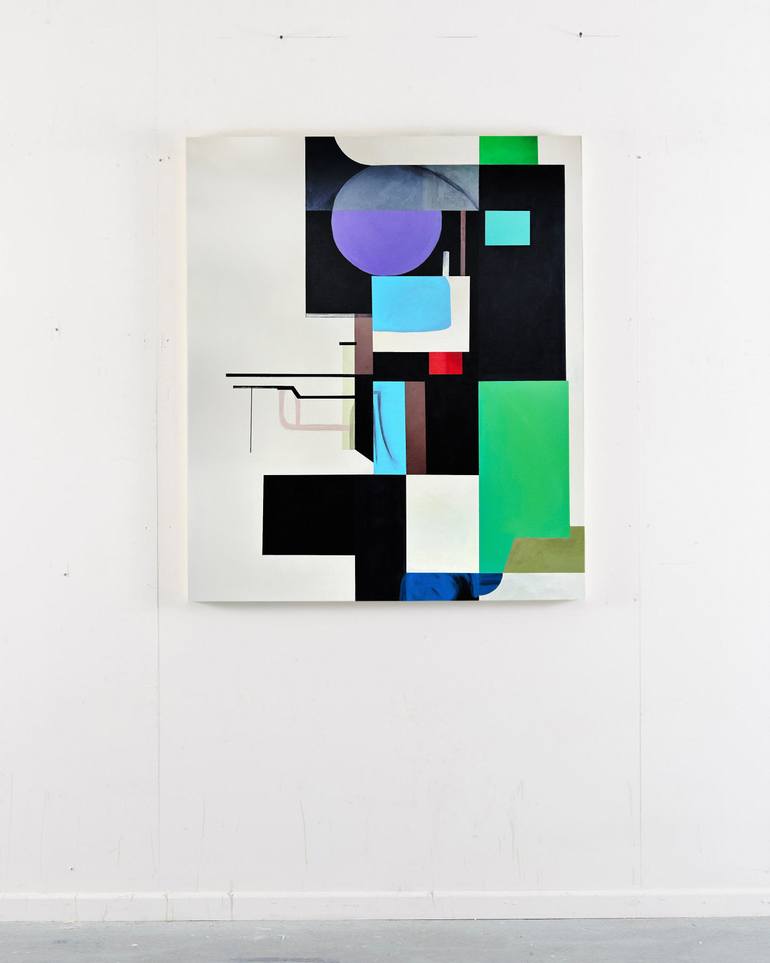 Original Geometric Abstract Painting by Yura Kimakovych