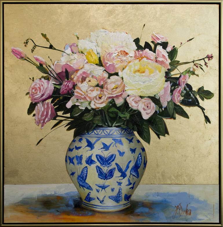 Original Fine Art Floral Painting by Judith Dalozzo