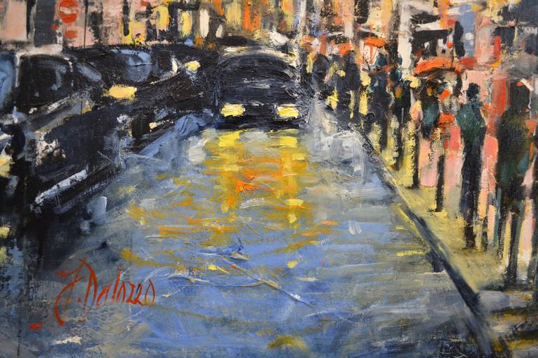 Original Fine Art Cities Painting by Judith Dalozzo