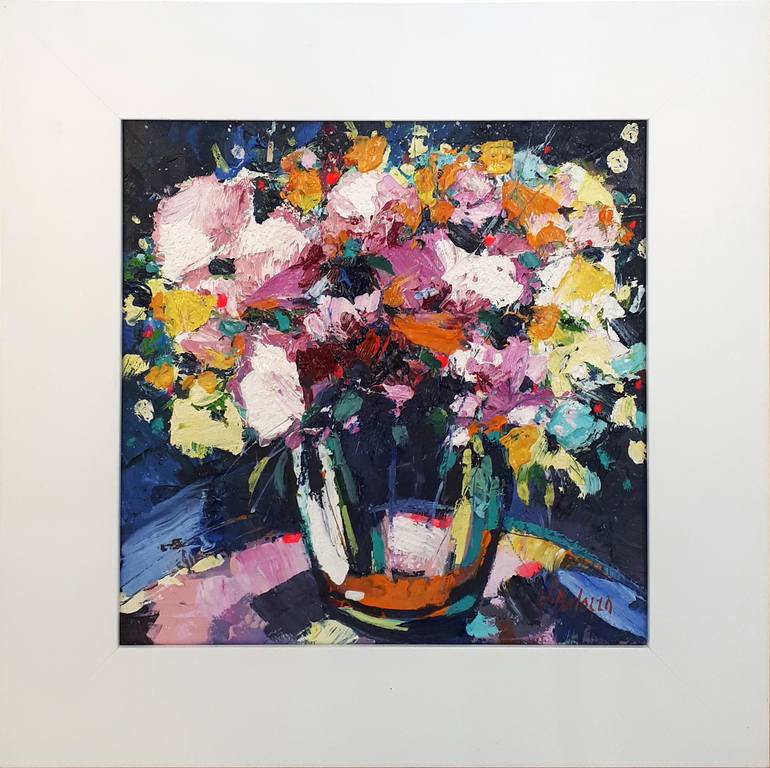 Original Expressionism Floral Painting by Judith Dalozzo