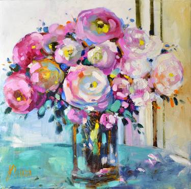 Original Fine Art Floral Paintings by Judith Dalozzo