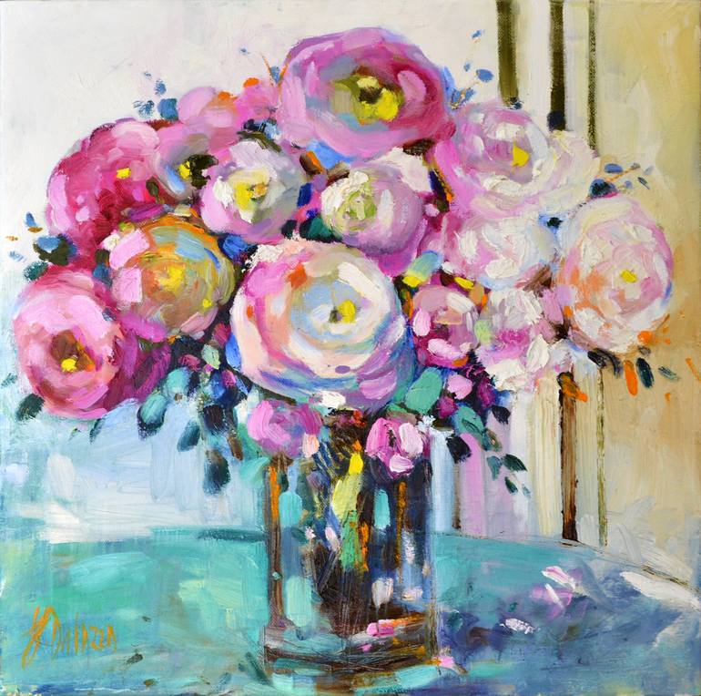 Mothers Day Bouquet Painting by Judith Dalozzo | Saatchi Art