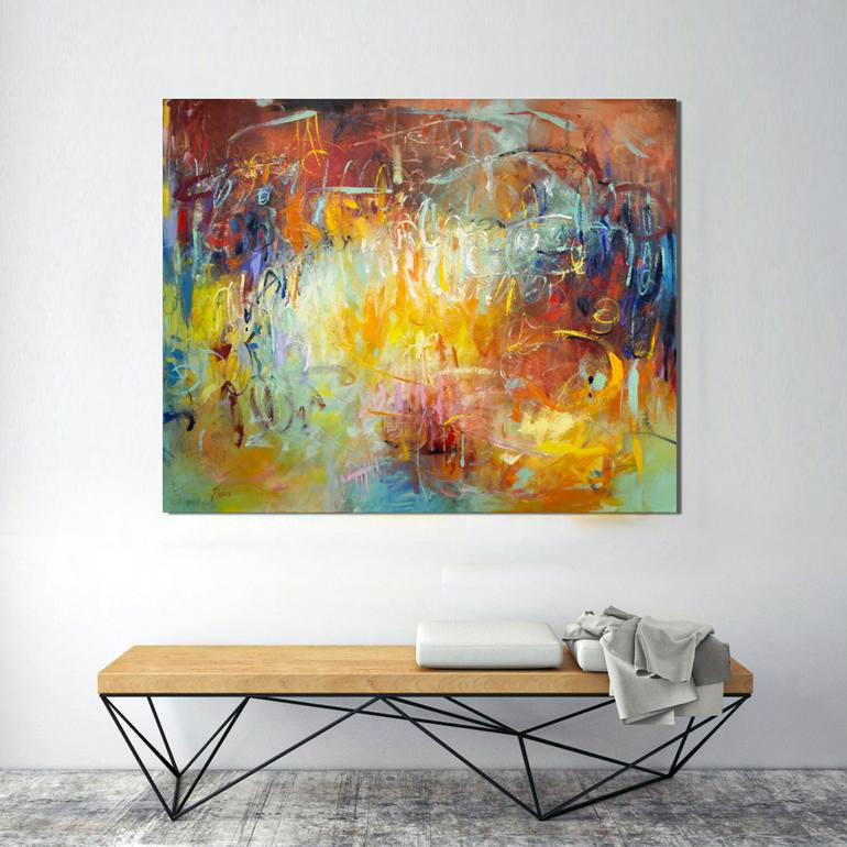 Original Abstract Expressionism Abstract Painting by Judith Dalozzo