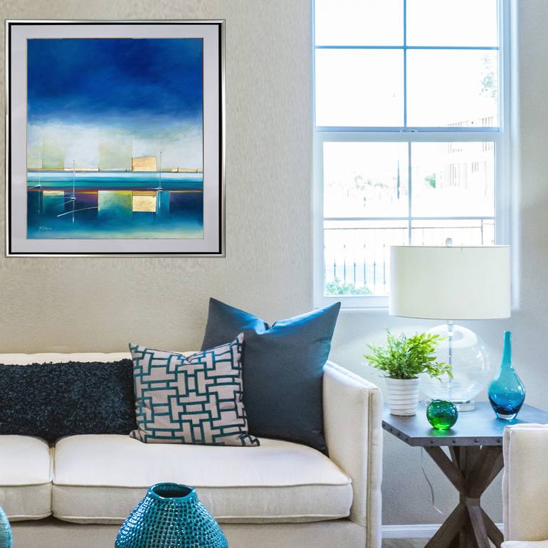 Original Abstract Seascape Painting by Judith Dalozzo