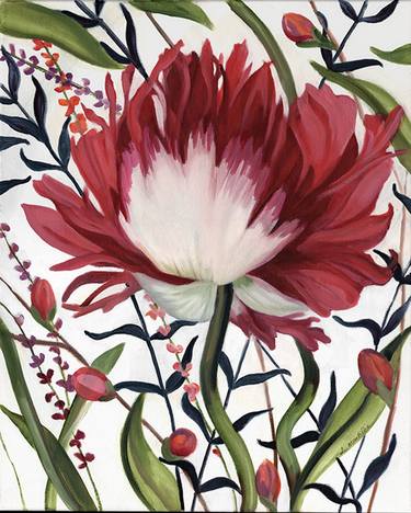 Original Fine Art Floral Paintings by Louise Montillio