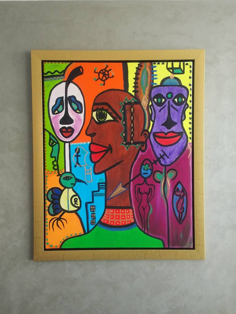 Original Conceptual People Painting by patricia mouzinho