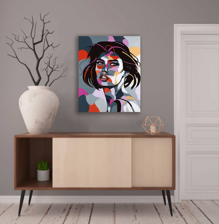 Original Abstract Portrait Painting by Dalit Marom