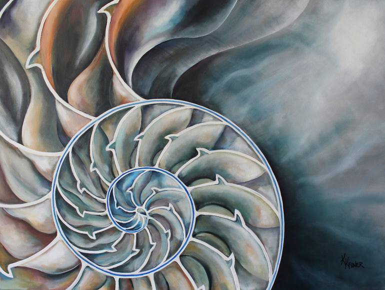 Nautilus Shell Interior Painting By Kristine Kainer Saatchi Art