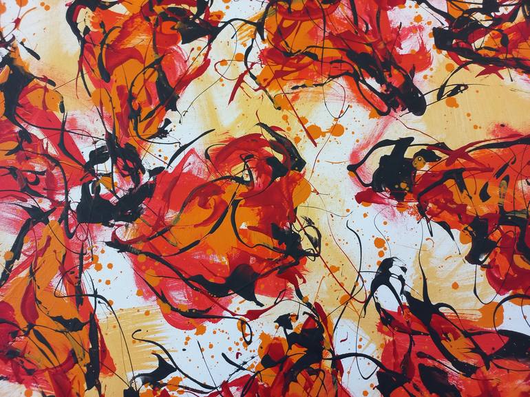 Original Abstract Expressionism Floral Painting by Max Yaskin