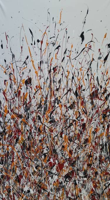 Abstract JACKSON POLLOCK style ACRYLIC Painting on CANVAS by M. Y. thumb