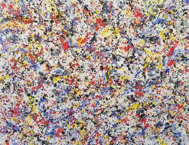 Abstract J. Pollock style acrylic by M.Y. thumb