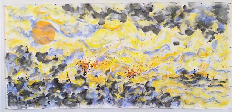 Original Abstract Expressionism Landscape Painting by Max Yaskin