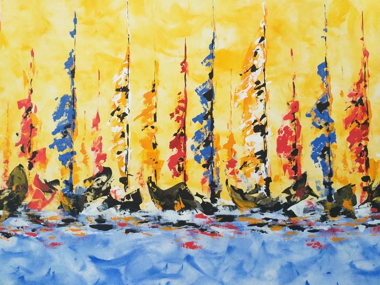 Original Art Deco Abstract Painting by Max Yaskin