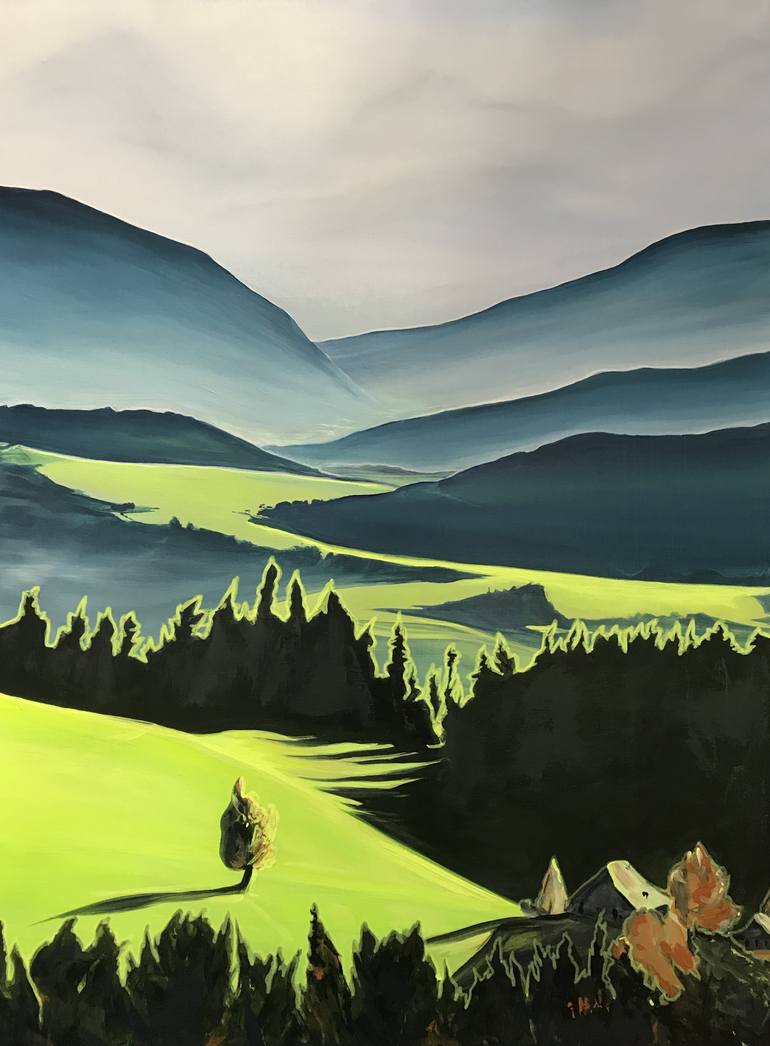 Green Valley Painting by Orfhlaith Egan Saatchi Art