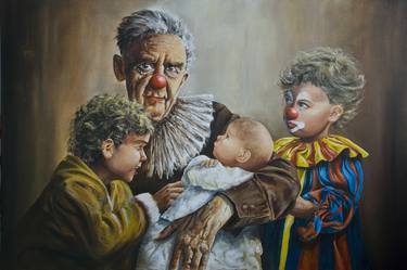 Original Figurative Family Paintings by Tom Charly Biegler