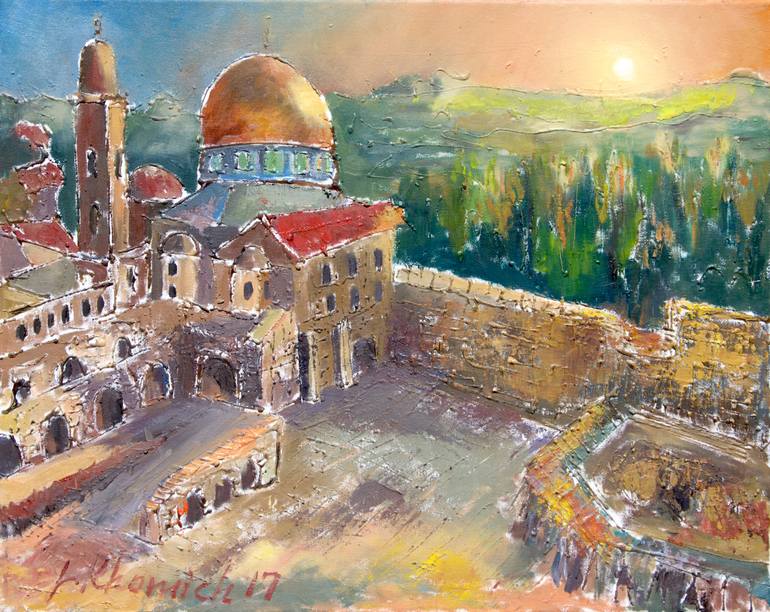 Cityscape Israel Oil Painting Original Landscape Jerusalem