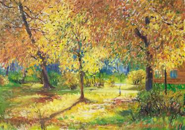 Autumn Trees Art  (50x70cm) - Original Landscape Painting thumb