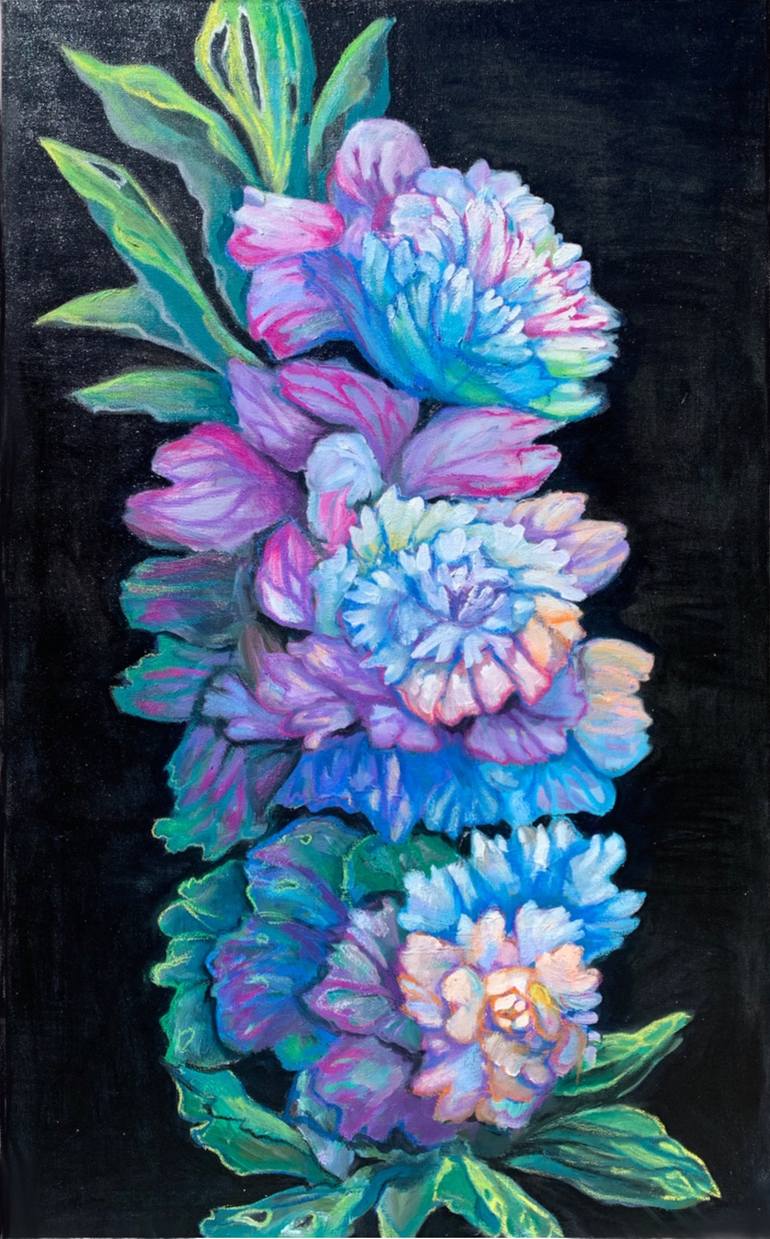 rainbow flower painting