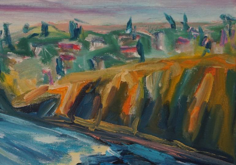 Original Impressionism Landscape Painting by Dixie Galapon