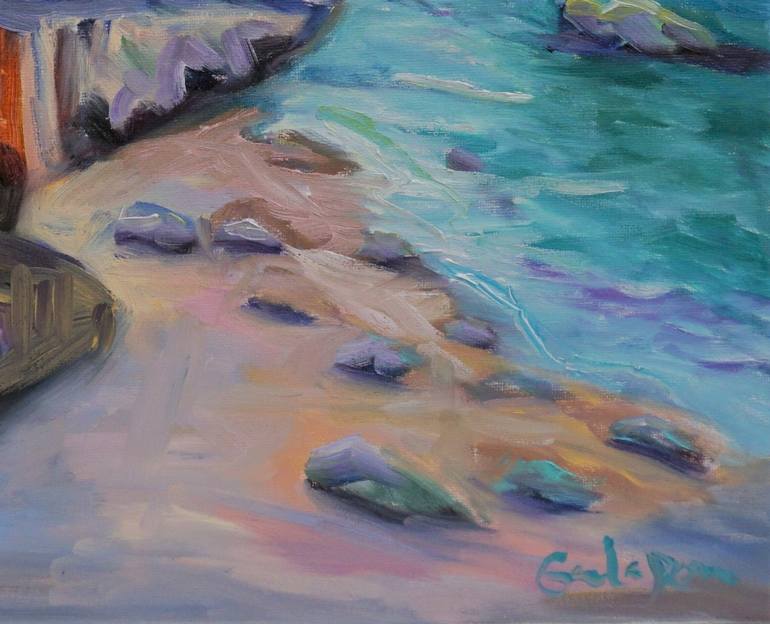 Original Beach Painting by Dixie Galapon