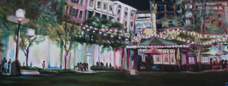 Original Impressionism Architecture Painting by Dixie Galapon