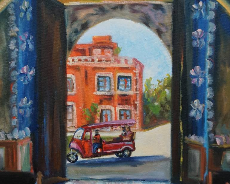 Original Impressionism Architecture Painting by Dixie Galapon