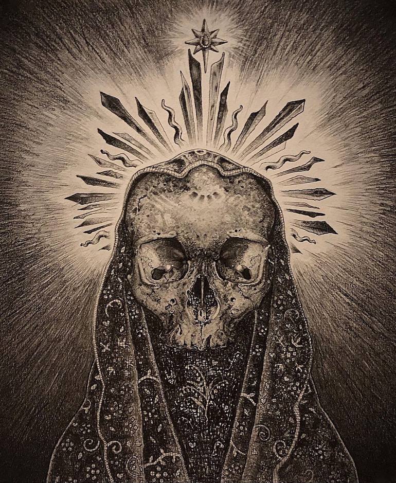 Death Of The Madonna Drawing By Kathleen Neary 