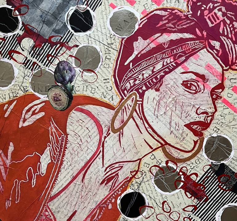 Original Women Mixed Media by Marita Tobner