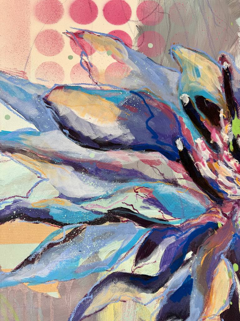 Original Expressionism Floral Painting by Marita Tobner