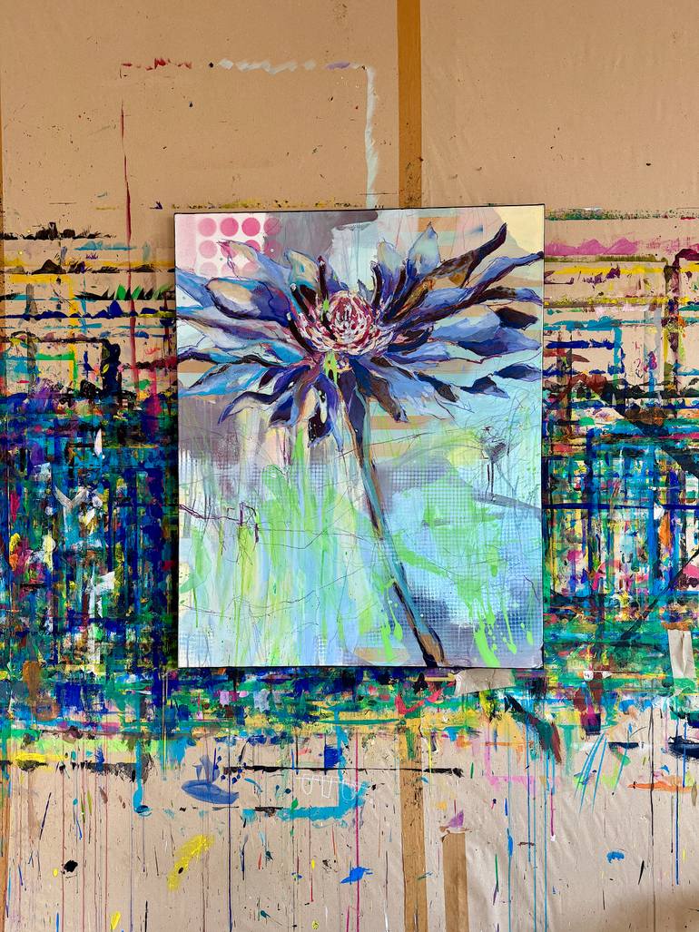 Original Expressionism Floral Painting by Marita Tobner