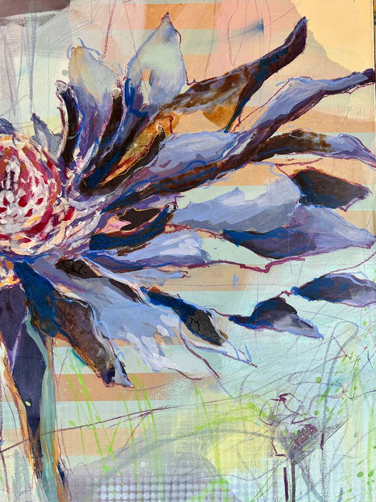 Original Expressionism Floral Painting by Marita Tobner