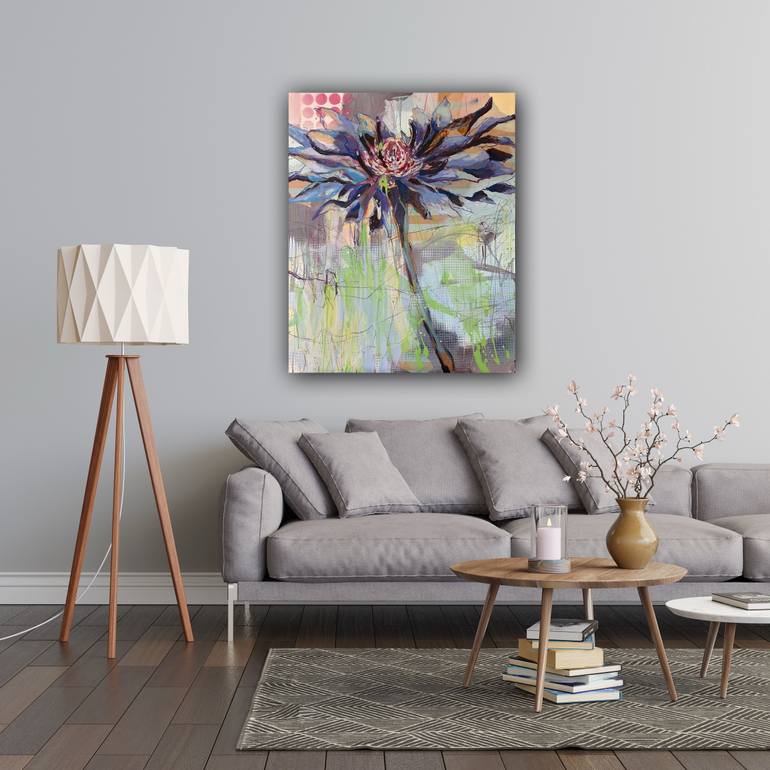 Original Expressionism Floral Painting by Marita Tobner