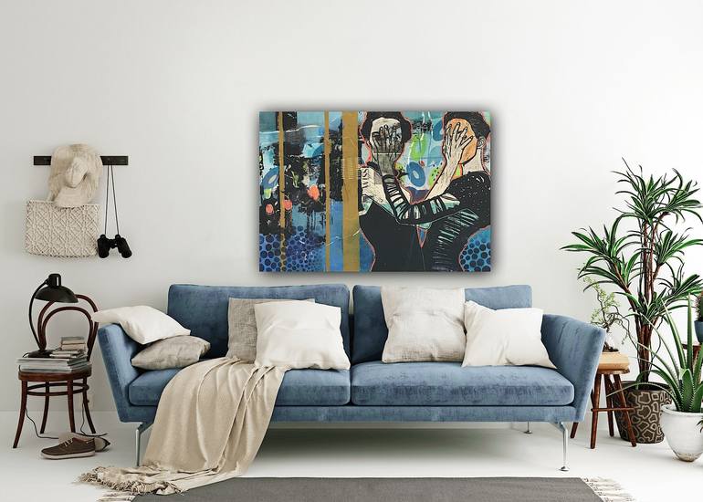 Original Conceptual Portrait Painting by Marita Tobner
