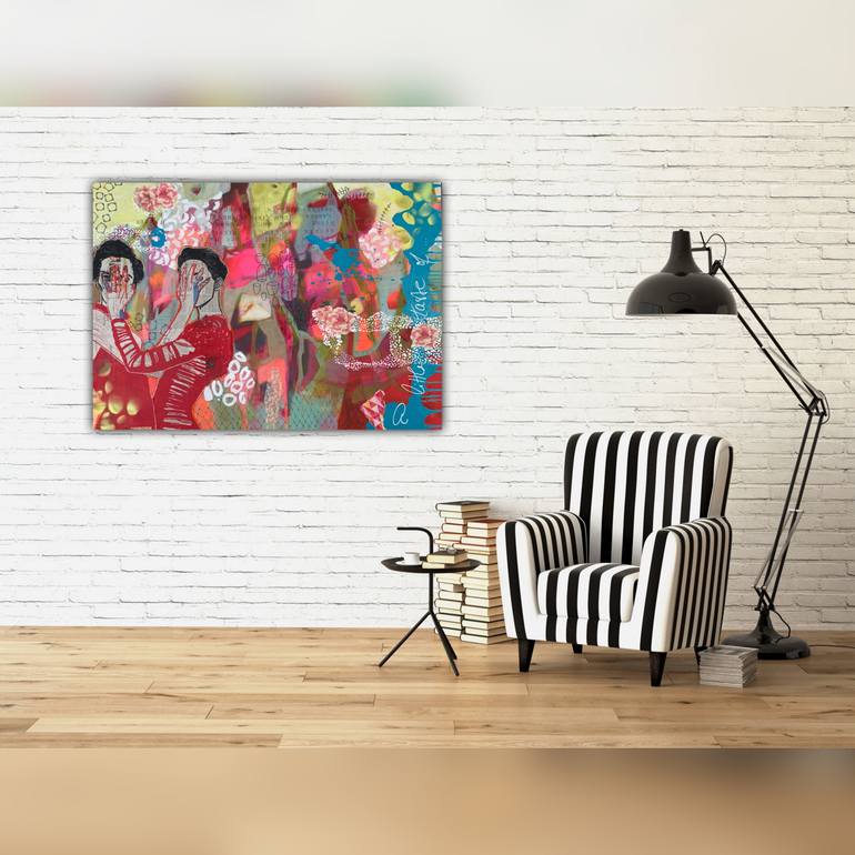 Original Abstract Women Painting by Marita Tobner