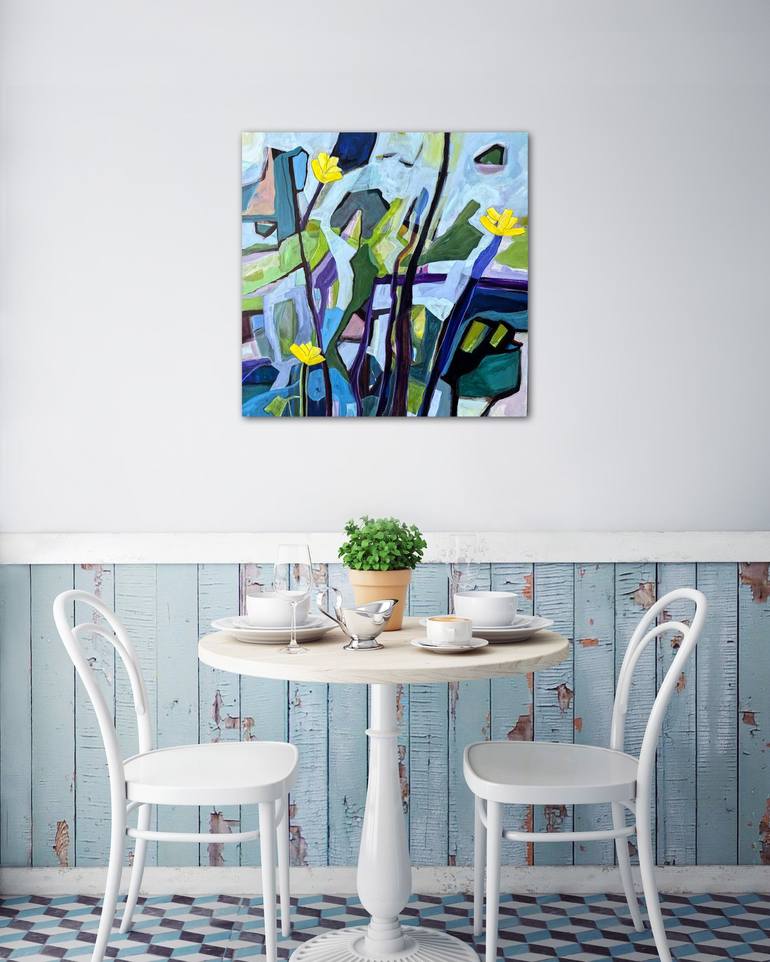 Original Abstract Floral Painting by Marita Tobner