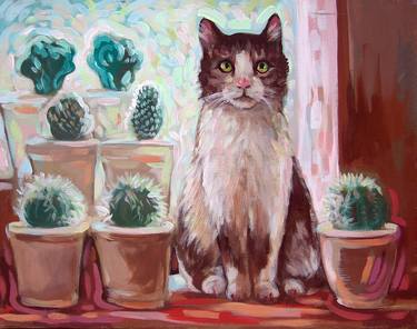 The Cat Morics with cactus thumb