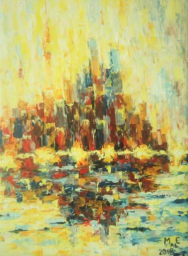 Print of Abstract Cities Paintings by Mats Eriksson