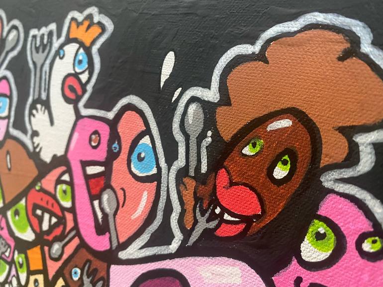 Original Pop Art Family Painting by Frob B