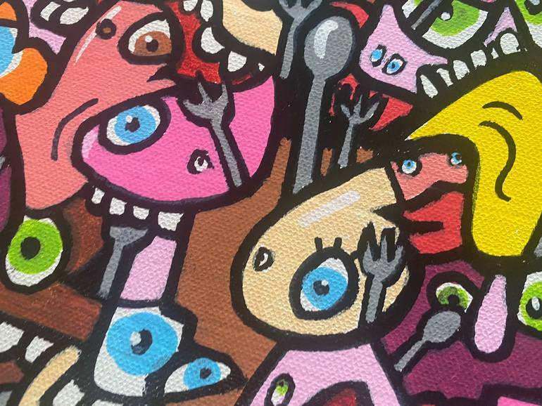 Original Pop Art Family Painting by Frob B