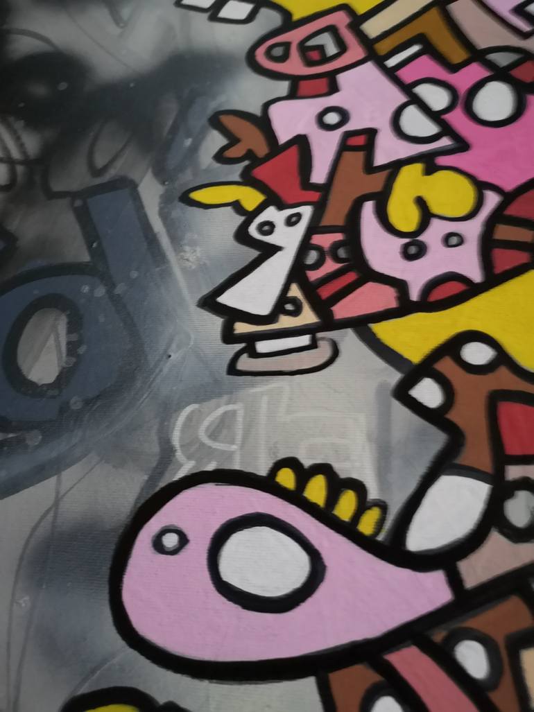 Original Street Art Outer Space Painting by Frob B