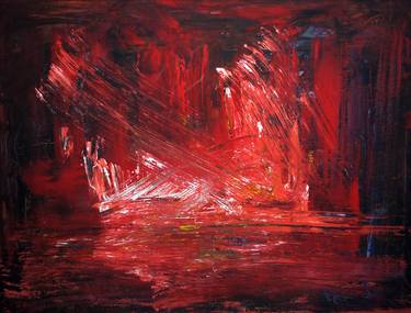 Red forest Painting by Gabor Kiss | Art