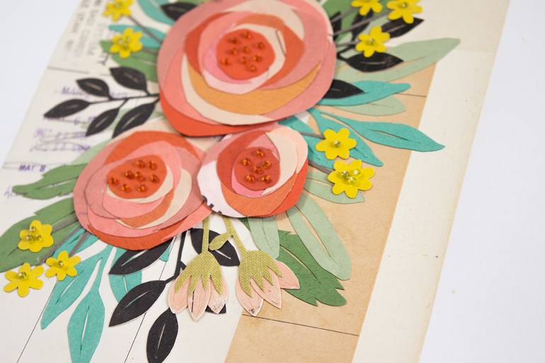 Original Floral Collage by Sarah Milne