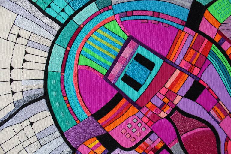 Original Geometric Painting by Victoria Potrovitza