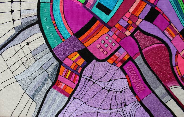 Original Geometric Painting by Victoria Potrovitza