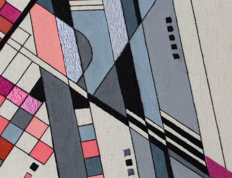 Original Abstract Geometric Painting by Victoria Potrovitza