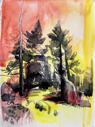 Original Abstract Landscape Drawings by Julie Himel