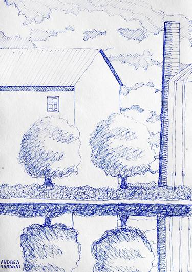 Original Landscape Drawings by Andrea Vandoni